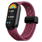 Cinturino per orologio in silicone con fibbia magnetica nera xDfind Holes, For Xiaomi Smart Band 10 / 9 / 8
