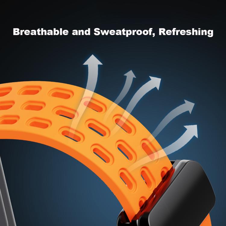 Cinturino per orologio in silicone con fibbia magnetica nera xDfind Holes, For Xiaomi Smart Band 10 / 9 / 8