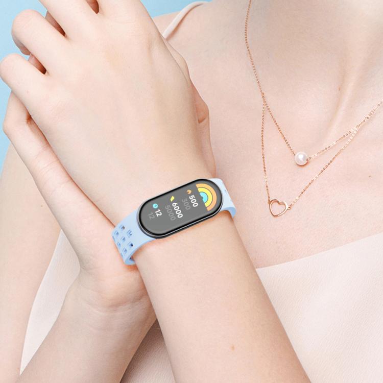 Cinturino per orologio in silicone con fibbia magnetica nera xDfind Holes, For Xiaomi Smart Band 10 / 9 / 8