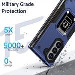 Custodia per telefono antiurto antiscivolo con anello di supporto, For Samsung Galaxy Z Fold6