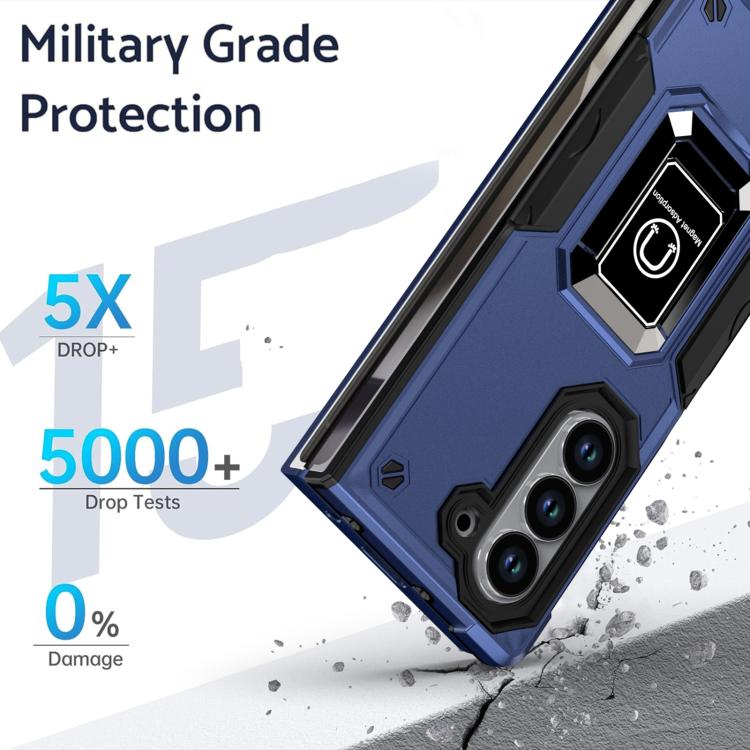 Custodia per telefono antiurto antiscivolo con anello di supporto, For Samsung Galaxy Z Fold6