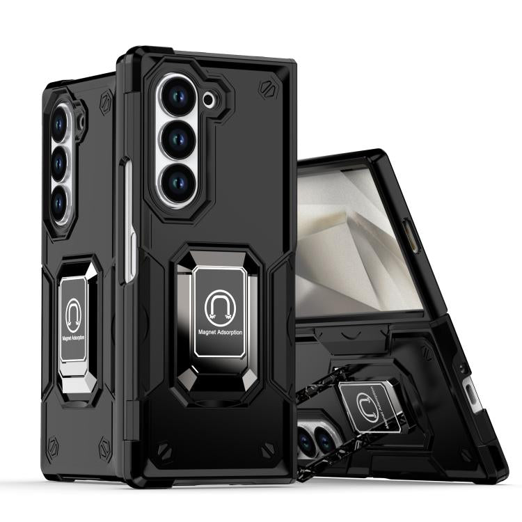 Custodia per telefono antiurto antiscivolo con anello di supporto, For Samsung Galaxy Z Fold6