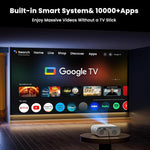 Proiettore intelligente Cheerlux C10 con dongle Google TV versione 2K, risoluzione 1920x1080P e compatibilità 300ANSI., US Plug, UK Plug, AU Plug, EU Plug
