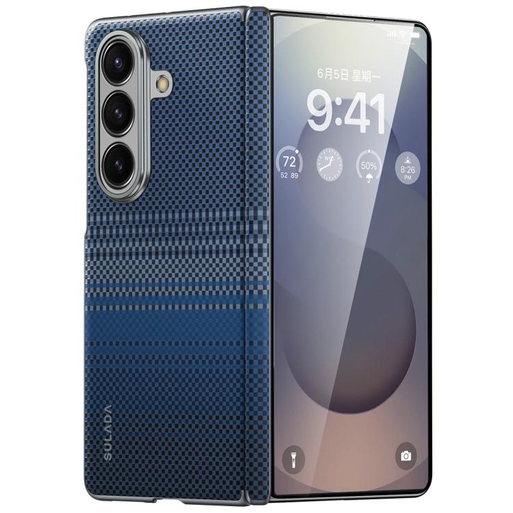 Custodia per telefono SULADA in pelle con trama intrecciata in Kevlar e chiusura magnetica., For Galaxy Z Fold8 5G, For Galaxy Z Fold8 Ultra 5G, For Galaxy Z Fold7 5G