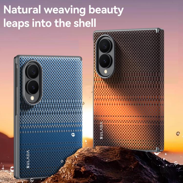 Custodia per telefono SULADA in pelle con trama intrecciata in Kevlar e chiusura magnetica., For Galaxy Z Fold8 5G, For Galaxy Z Fold8 Ultra 5G, For Galaxy Z Fold7 5G