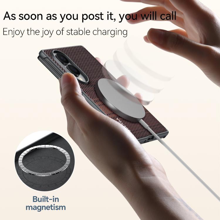 Custodia per telefono SULADA in pelle con trama intrecciata in Kevlar e chiusura magnetica., For Galaxy Z Fold8 5G, For Galaxy Z Fold8 Ultra 5G, For Galaxy Z Fold7 5G