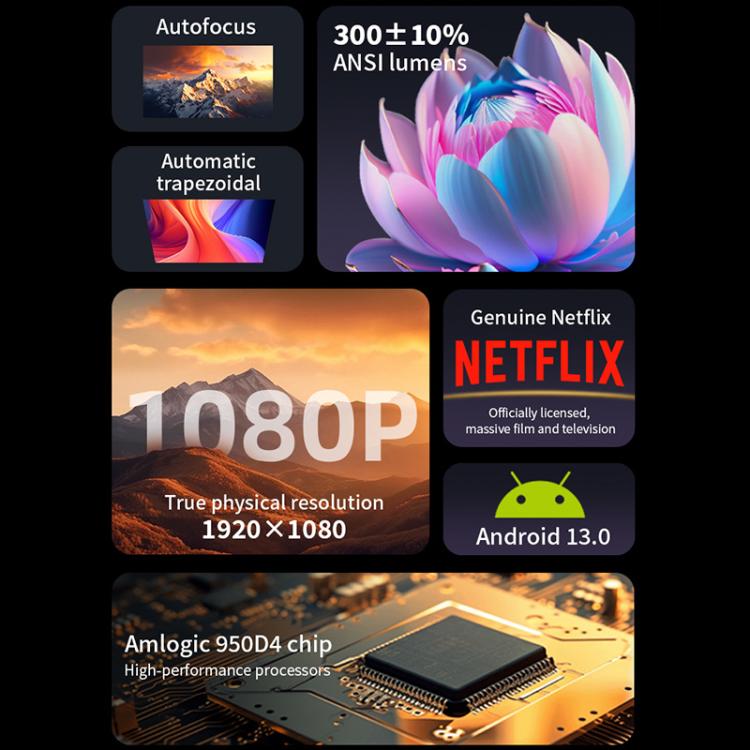 Videoproiettore Cheerlux E2C Full HD 1920x1080P 300 ANSI lumen