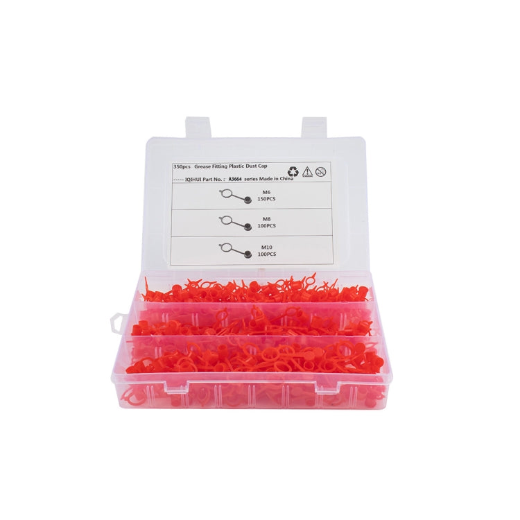 Kit di assortimento di tappi antipolvere in plastica in polietilene M6 / M8 / M10 da 350 pezzi per raccordo Zerk per grasso olio, 350 PCS