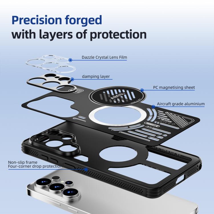 Custodia per telefono ABEEL Ice Fox Series Magsafe con dissipatore di calore., For Samsung Galaxy S26+ 5G, For Samsung Galaxy S26 Ultra 5G, For Samsung Galaxy S26 5G, For Samsung Galaxy S25 Edge 5G