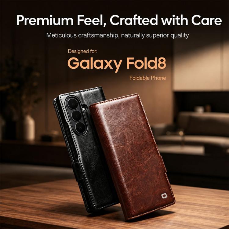 Custodia per telefono QIALINO Classic 103 con fibbia in vera pelle, For Galaxy Z Fold8 Ultra 5G, For Galaxy Z Fold8 5G, For Galaxy Z Flip8 5G, For Samsung Galaxy Z Fold7 5G, For Samsung Galaxy Z Flip7 5G