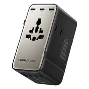 Caricabatterie da viaggio universale GaN MOMAX UA28L 1-World 2 da 205 W con doppia presa CA e 7 porte, con cavo da 140 W., UA28L