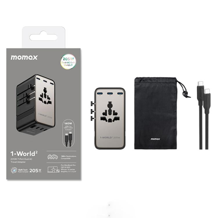 Caricabatterie da viaggio universale MOMAX 205W 7 porte