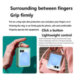 Ampia custodia per telefono in PC con anello di supporto per finestra, effetto pelle., For Galaxy Z Flip8 5G, For Samsung Galaxy Z Flip7 FE / 6 / 5 5G, For Samsung Galaxy Z Flip7 5G