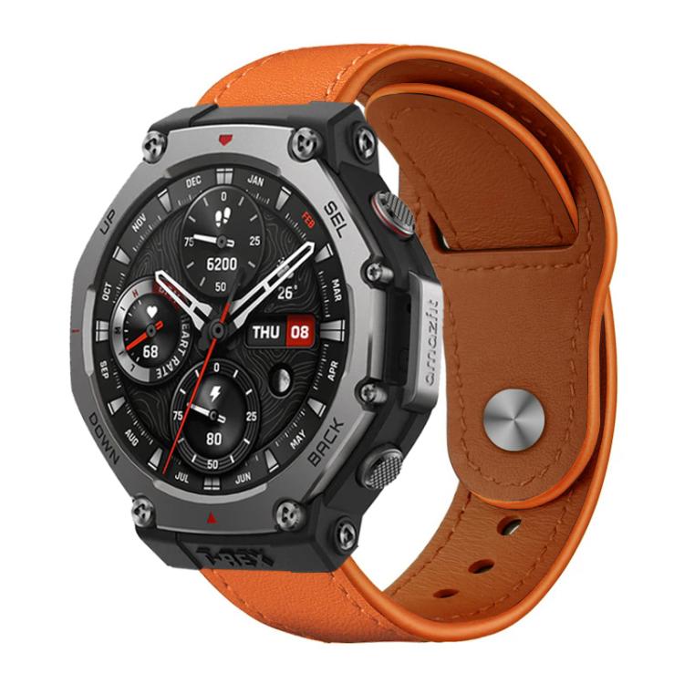 Cinturino per orologio xDfind con fibbia a rivetto in vera pelle, For Amazfit T-Rex 3