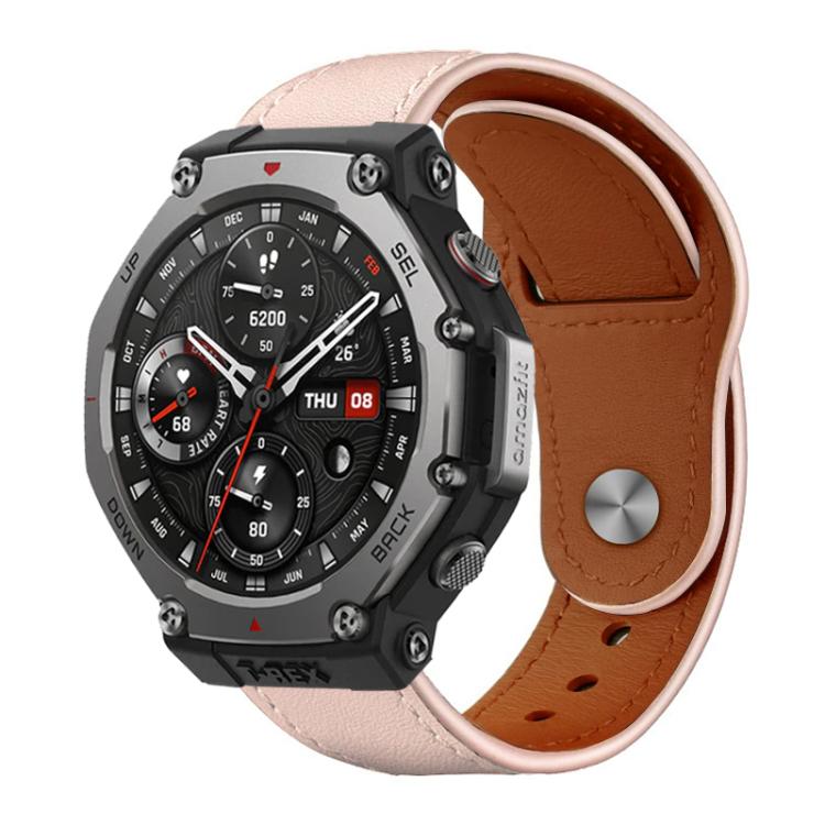 Cinturino per orologio xDfind con fibbia a rivetto in vera pelle, For Amazfit T-Rex 3