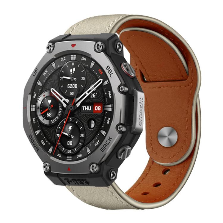 Cinturino per orologio xDfind con fibbia a rivetto in vera pelle, For Amazfit T-Rex 3