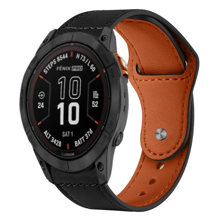 Cinturino per orologio xDfind con fibbia a rivetto in vera pelle, For Garmin Fenix 8/7X/6X/5X 26mm, For Garmin Fenix 8/7/6/5 22mm