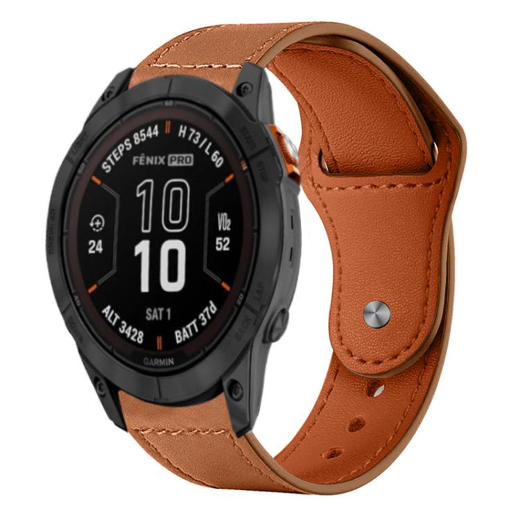 Cinturino per orologio xDfind con fibbia a rivetto in vera pelle, For Garmin Fenix 8/7X/6X/5X 26mm, For Garmin Fenix 8/7/6/5 22mm