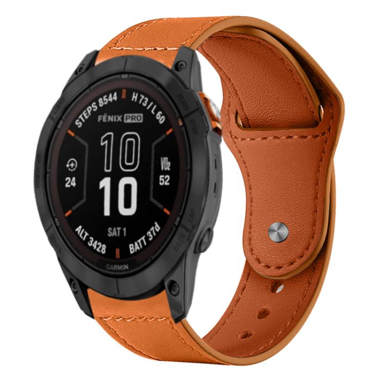 Cinturino per orologio xDfind con fibbia a rivetto in vera pelle, For Garmin Fenix 8/7X/6X/5X 26mm, For Garmin Fenix 8/7/6/5 22mm