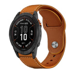 Cinturino per orologio xDfind con fibbia a rivetto in vera pelle, For Garmin Fenix 8/7X/6X/5X 26mm, For Garmin Fenix 8/7/6/5 22mm