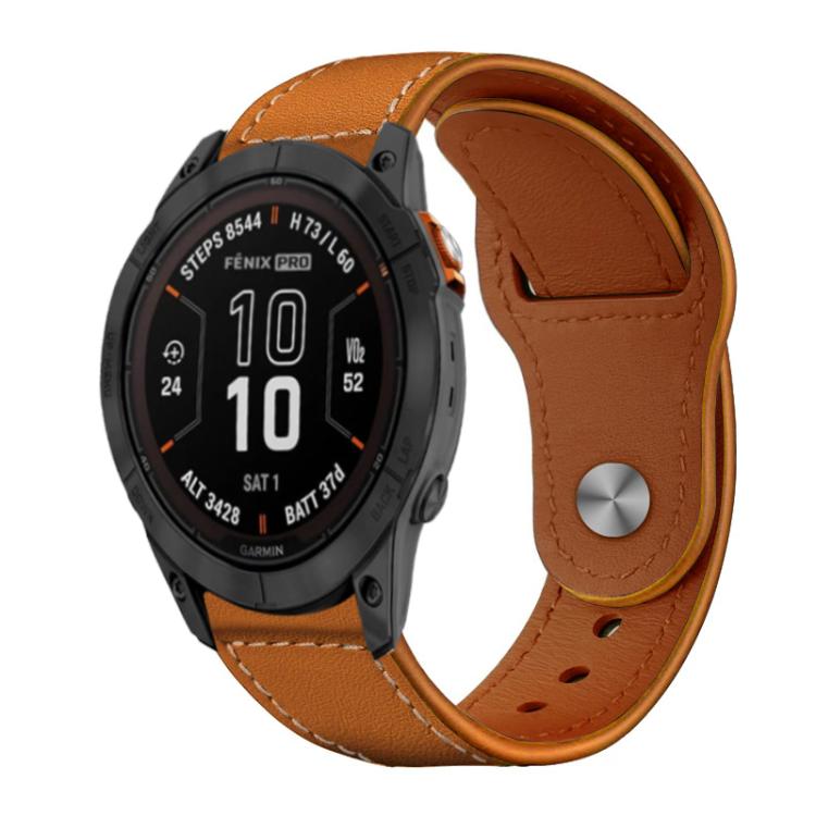 Cinturino per orologio xDfind con fibbia a rivetto in vera pelle, For Garmin Fenix 8/7X/6X/5X 26mm, For Garmin Fenix 8/7/6/5 22mm
