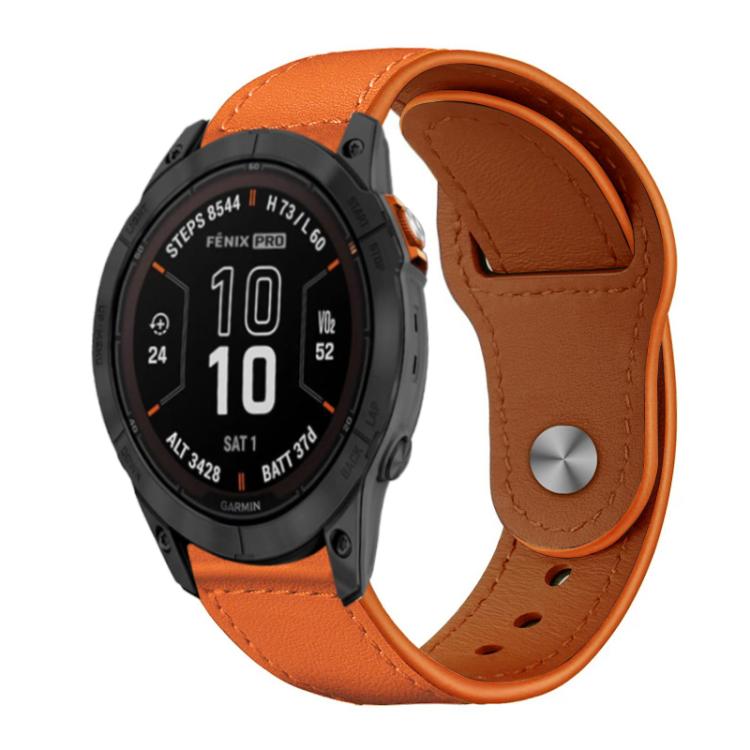 Cinturino per orologio xDfind con fibbia a rivetto in vera pelle, For Garmin Fenix 8/7X/6X/5X 26mm, For Garmin Fenix 8/7/6/5 22mm