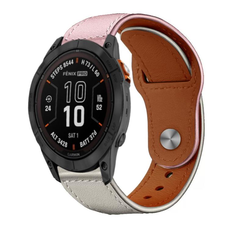 Cinturino per orologio xDfind con fibbia a rivetto in vera pelle, For Garmin Fenix 8/7X/6X/5X 26mm, For Garmin Fenix 8/7/6/5 22mm