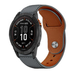Cinturino per orologio xDfind con fibbia a rivetto in vera pelle, For Garmin Fenix 8/7X/6X/5X 26mm, For Garmin Fenix 8/7/6/5 22mm