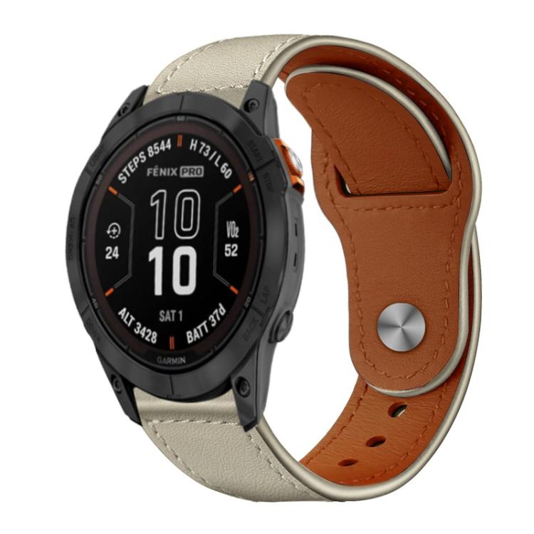 Cinturino per orologio xDfind con fibbia a rivetto in vera pelle, For Garmin Fenix 8/7X/6X/5X 26mm, For Garmin Fenix 8/7/6/5 22mm