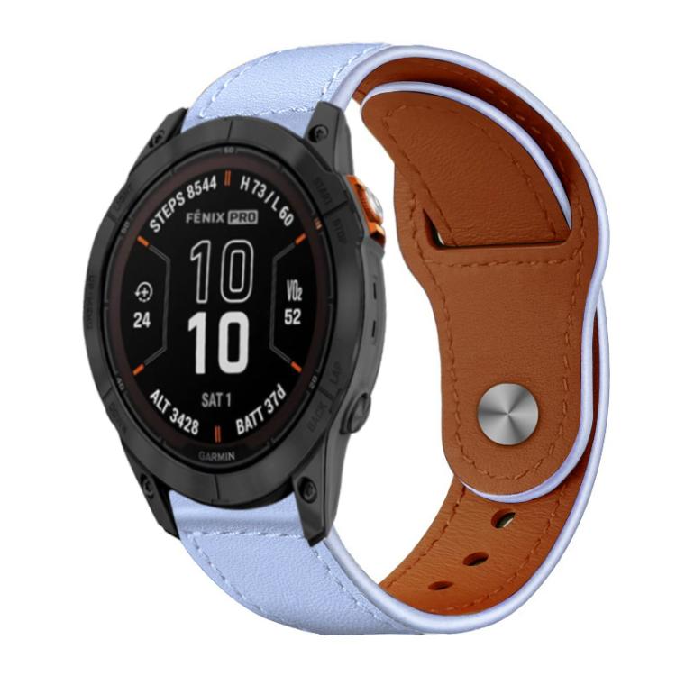Cinturino per orologio xDfind con fibbia a rivetto in vera pelle, For Garmin Fenix 8/7X/6X/5X 26mm, For Garmin Fenix 8/7/6/5 22mm