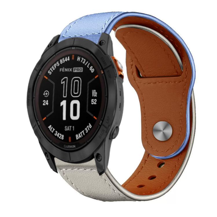 Cinturino per orologio xDfind con fibbia a rivetto in vera pelle, For Garmin Fenix 8/7X/6X/5X 26mm, For Garmin Fenix 8/7/6/5 22mm
