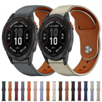Cinturino per orologio xDfind con fibbia a rivetto in vera pelle, For Garmin Fenix 8/7X/6X/5X 26mm, For Garmin Fenix 8/7/6/5 22mm