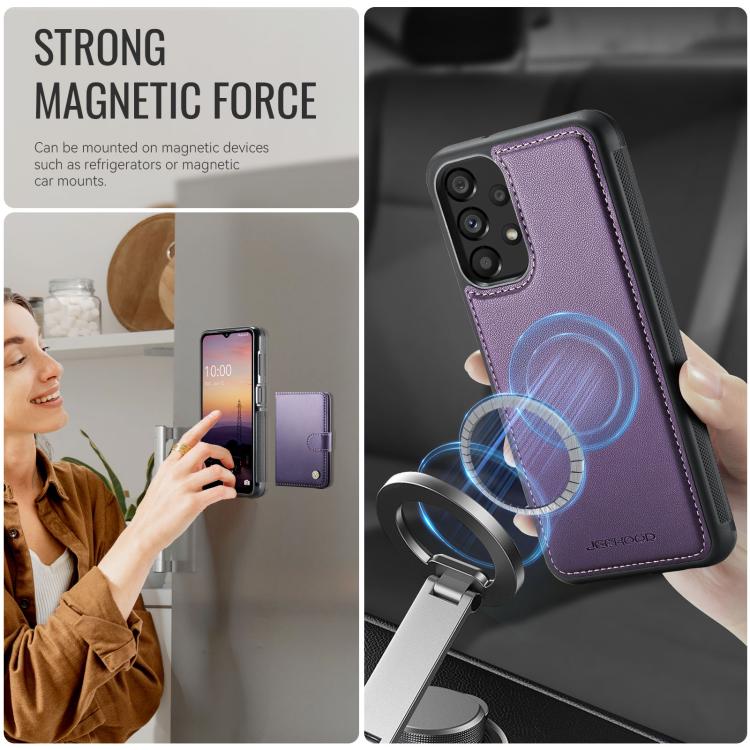 JEEHOOD J09 Portafoglio con fibbia, custodia per telefono in pelle con protezione magnetica MagSafe e RFID., For Samsung Galaxy A13 4G / 5G / A04s, For Samsung Galaxy A53 5G, For Samsung Galaxy A33 5G, For Samsung Galaxy A52 4G / 5G / A52s 5G
