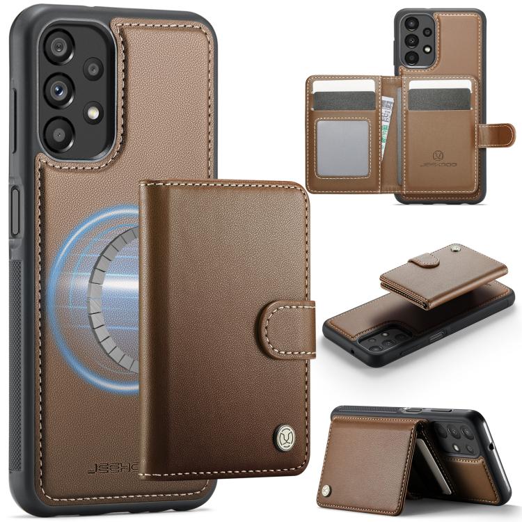JEEHOOD J09 Portafoglio con fibbia, custodia per telefono in pelle con protezione magnetica MagSafe e RFID., For Samsung Galaxy A13 4G / 5G / A04s, For Samsung Galaxy A53 5G, For Samsung Galaxy A33 5G, For Samsung Galaxy A52 4G / 5G / A52s 5G