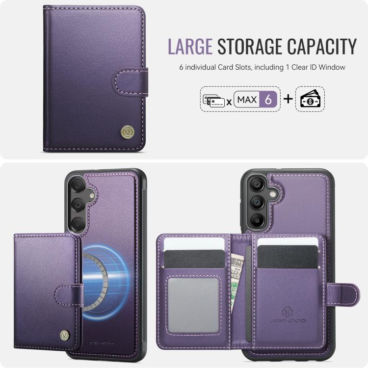JEEHOOD J09 Portafoglio con fibbia, custodia per telefono in pelle con protezione magnetica MagSafe e RFID., For Samsung Galaxy A55 5G / A35 5G, For Samsung Galaxy A25 5G, For Samsung Galaxy A34 5G, For Samsung Galaxy A54 5G