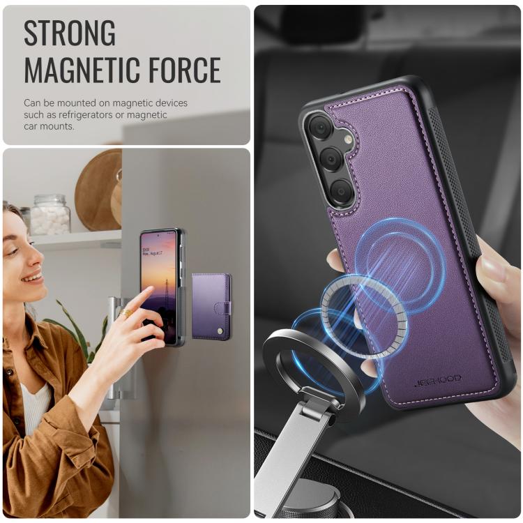 JEEHOOD J09 Portafoglio con fibbia, custodia per telefono in pelle con protezione magnetica MagSafe e RFID., For Samsung Galaxy A55 5G / A35 5G, For Samsung Galaxy A25 5G, For Samsung Galaxy A34 5G, For Samsung Galaxy A54 5G