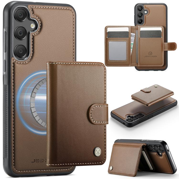 JEEHOOD J09 Portafoglio con fibbia, custodia per telefono in pelle con protezione magnetica MagSafe e RFID., For Samsung Galaxy A55 5G / A35 5G, For Samsung Galaxy A25 5G, For Samsung Galaxy A34 5G, For Samsung Galaxy A54 5G