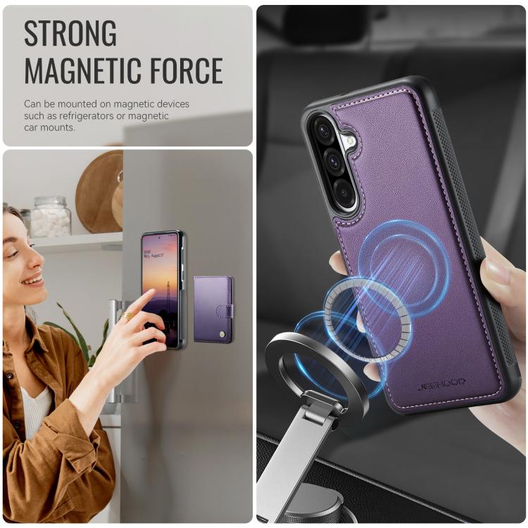 JEEHOOD J09 Portafoglio con fibbia, custodia per telefono in pelle con protezione magnetica MagSafe e RFID., For Samsung Galaxy A36 5G, For Samsung Galaxy A16 4G / 5G, For Samsung Galaxy A14 4G / 5G / M44 5G, For Samsung Galaxy A15 4G / 5G