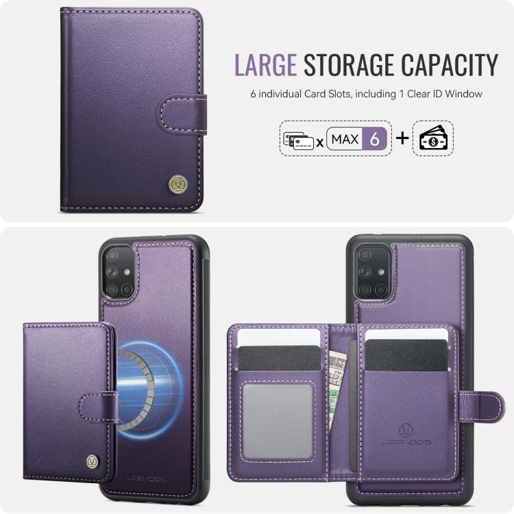 JEEHOOD J09 Portafoglio con fibbia, custodia per telefono in pelle con protezione magnetica MagSafe e RFID., For Samsung Galaxy A51 4G, For Samsung Galaxy A50