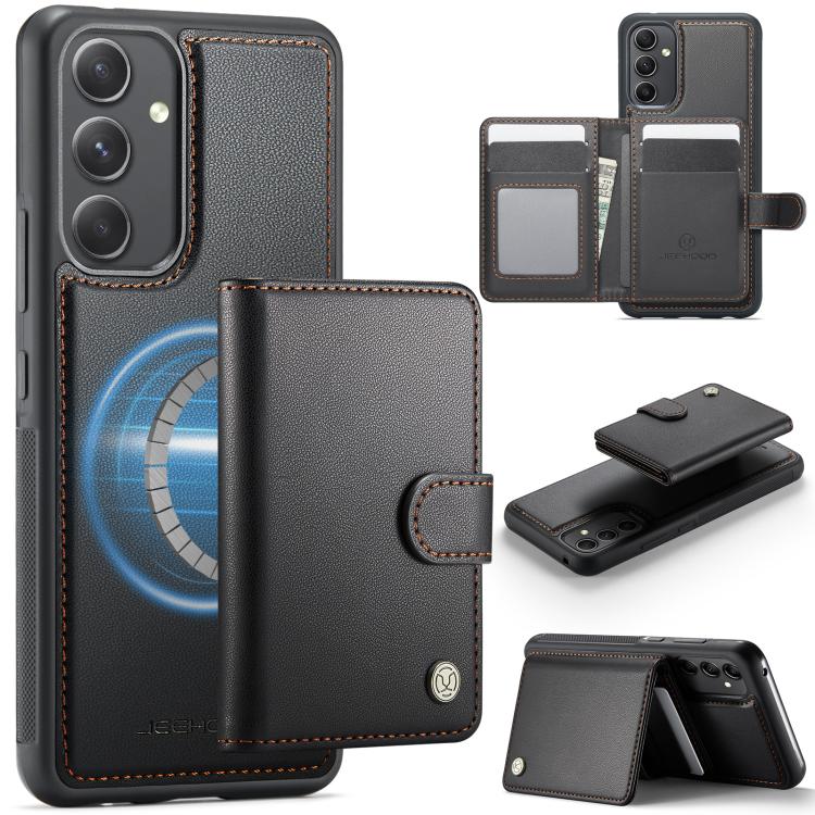 JEEHOOD J09 Portafoglio con fibbia, custodia per telefono in pelle con protezione magnetica MagSafe e RFID., For Samsung Galaxy A55 5G / A35 5G, For Samsung Galaxy A25 5G, For Samsung Galaxy A34 5G, For Samsung Galaxy A54 5G