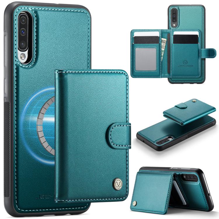 JEEHOOD J09 Portafoglio con fibbia, custodia per telefono in pelle con protezione magnetica MagSafe e RFID., For Samsung Galaxy A51 4G, For Samsung Galaxy A50