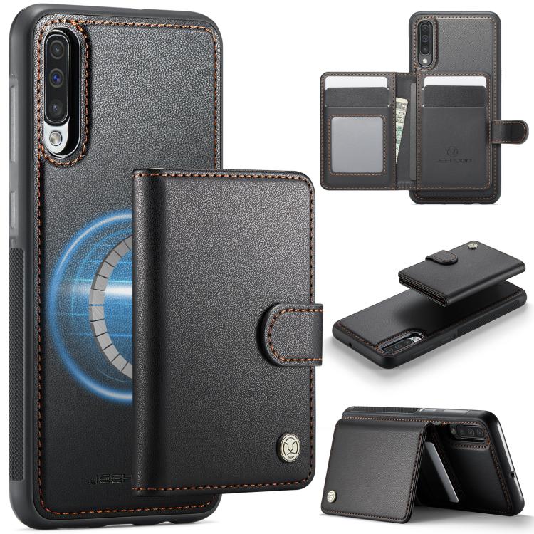 JEEHOOD J09 Portafoglio con fibbia, custodia per telefono in pelle con protezione magnetica MagSafe e RFID., For Samsung Galaxy A51 4G, For Samsung Galaxy A50