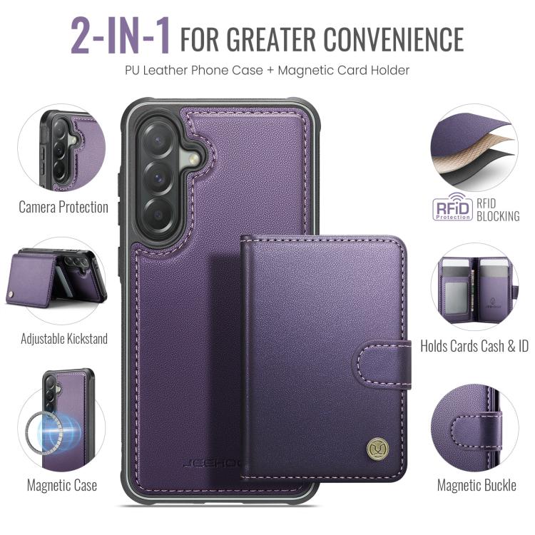 JEEHOOD J09 Portafoglio con fibbia, custodia per telefono in pelle con protezione magnetica MagSafe e RFID., For Samsung Galaxy A57 5G, For Samsung Galaxy A37 5G, For Galaxy A27 5G, For Samsung Galaxy A56 5G