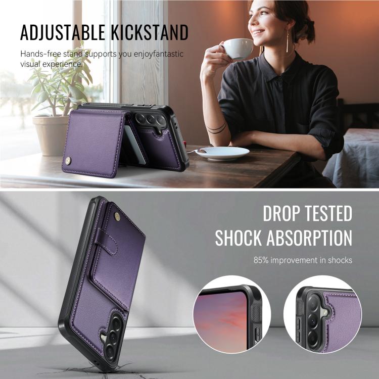 JEEHOOD J09 Portafoglio con fibbia, custodia per telefono in pelle con protezione magnetica MagSafe e RFID., For Samsung Galaxy A57 5G, For Samsung Galaxy A37 5G, For Galaxy A27 5G, For Samsung Galaxy A56 5G