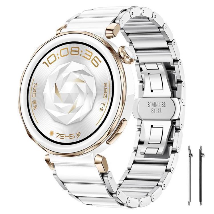 Cinturino per orologio xDfind in ceramica e acciaio inossidabile, For Huawei Watch GT 6 41mm / GT 5 Pro 42mm