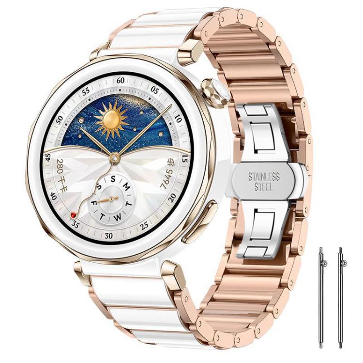 Cinturino per orologio xDfind in ceramica e acciaio inossidabile, For Huawei Watch GT 6 41mm / GT 5 Pro 42mm