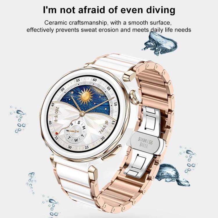 Cinturino per orologio xDfind in ceramica e acciaio inossidabile, For Huawei Watch GT 6 41mm / GT 5 Pro 42mm