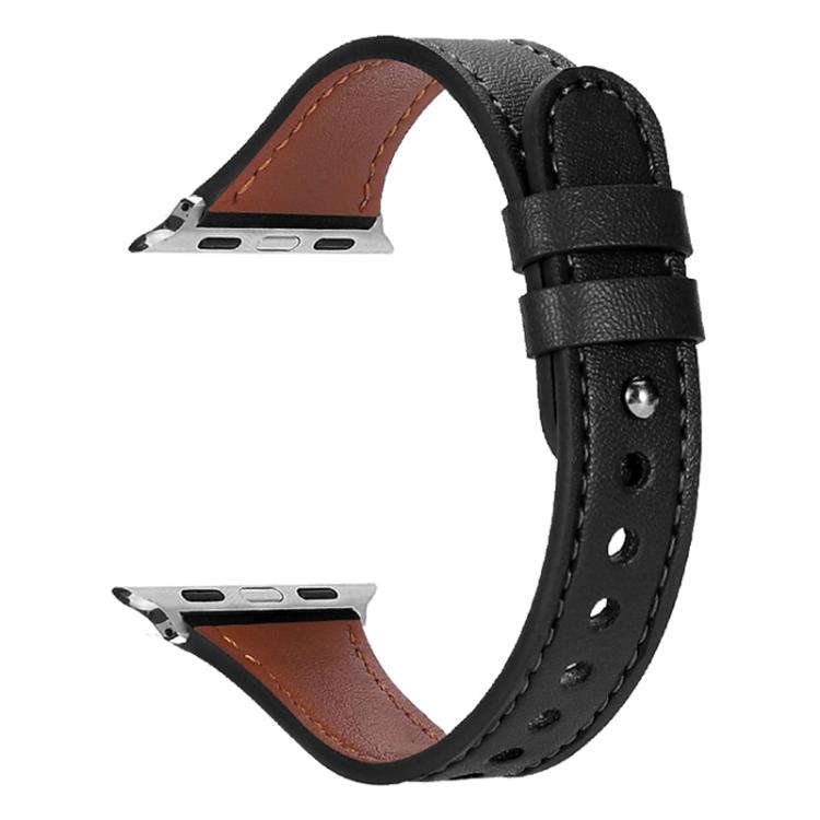 Cinturino per orologio xDfind in vera pelle con doppio anello e rivetto singolo., For Apple Watch 42 / 44 / 45 / 46 / 49mm, For Apple Watch 38 / 40 / 41 / S10 42mm