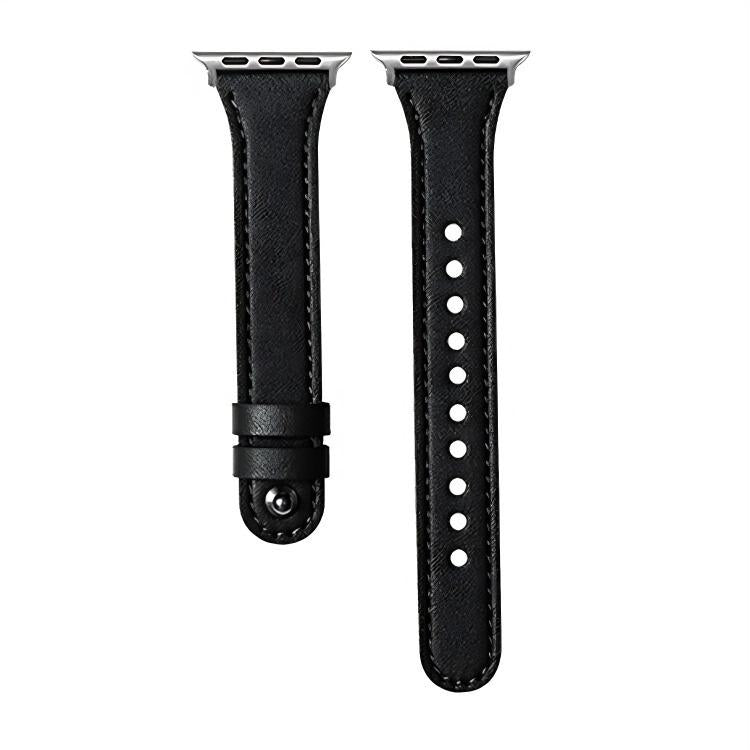 Cinturino per orologio xDfind in vera pelle con doppio anello e rivetto singolo., For Apple Watch 42 / 44 / 45 / 46 / 49mm, For Apple Watch 38 / 40 / 41 / S10 42mm