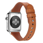 Cinturino per orologio xDfind in vera pelle con doppio anello e rivetto singolo., For Apple Watch 42 / 44 / 45 / 46 / 49mm, For Apple Watch 38 / 40 / 41 / S10 42mm